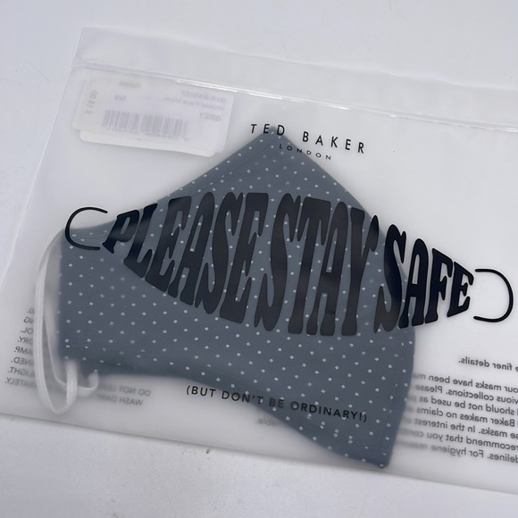 Ted Baker London Polka Dot Face Mask - Green LONDON Reversible Reusable NWT - Picture 4 of 12
